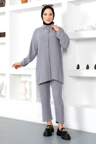 Kolları Manşetli İkili Takım TSD230211 Gri 