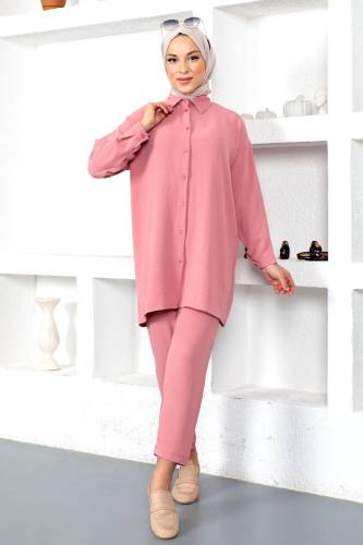 Kolları Manşetli İkili Takım TSD230211 Gül Kurusu 