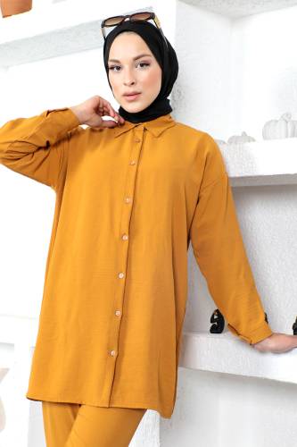 Kolları Manşetli İkili Takım TSD230211 Hardal - 2