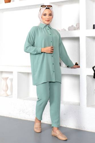 Kolları Manşetli İkili Takım TSD230211 Mint Yeşili 
