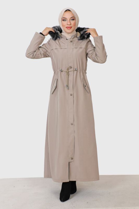 Kolu Çakımlı Bondit Mont TSD220826 Bej - Tesettür Dünyası