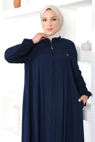 Kolu Lastikli Tesettür Ferace TSD230334 Lacivert - Tesettür Dünyası (1)