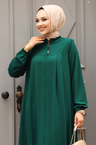 Kolu Lastikli Tesettür Ferace TSD230334 Petrol - Tesettür Dünyası (1)