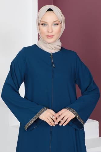 Kolu Taş Detaylı Ferace TSD230520 İndigo - 2