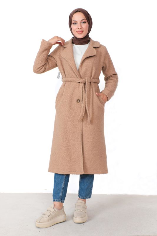 Kruvaze Yaka Buklet Kaban TSD230814 Camel - 1