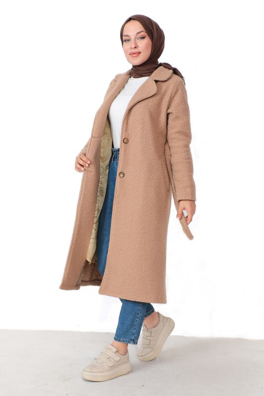 Kruvaze Yaka Buklet Kaban TSD230814 Camel - 3