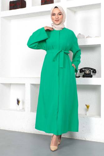 Kuşaklı Ferace TSD230203 Benetton Yeşili 