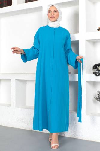 Kuşaklı Ferace TSD230203 Mavi 