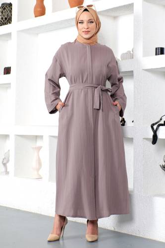 Kuşaklı Ferace TSD230203 Vizon 