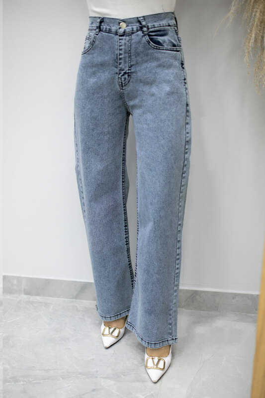 Likralı Cepli Kot Pantolon TSD260177 Açık Mavi - Tesettür Dünyası