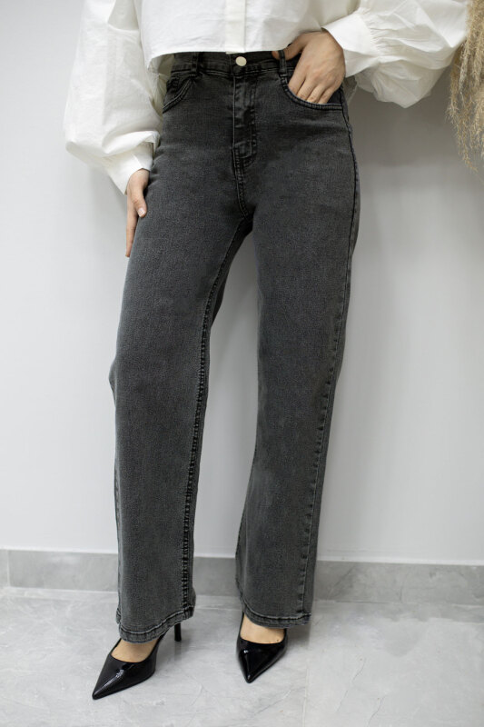 Likralı Cepli Kot Pantolon TSD260177 Antrasit - Tesettür Dünyası