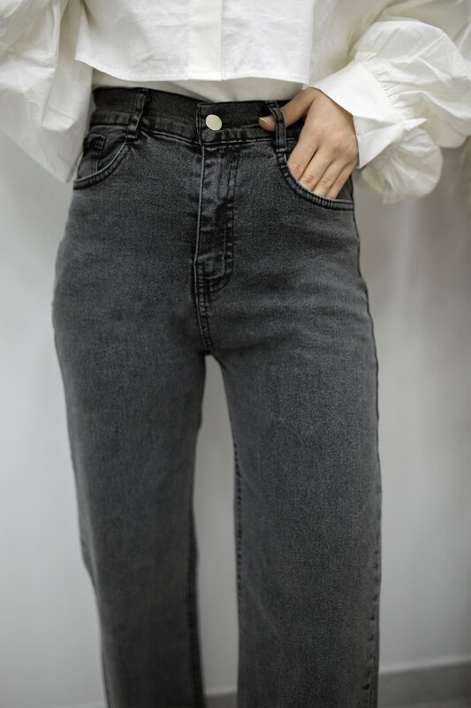 Likralı Cepli Kot Pantolon TSD260177 Antrasit - Tesettür Dünyası (1)