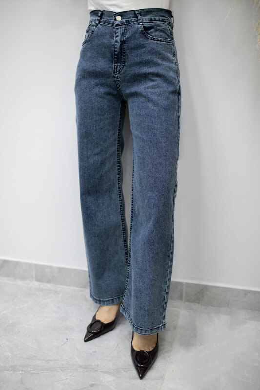 Likralı Cepli Kot Pantolon TSD260177 Mavi - Tesettür Dünyası