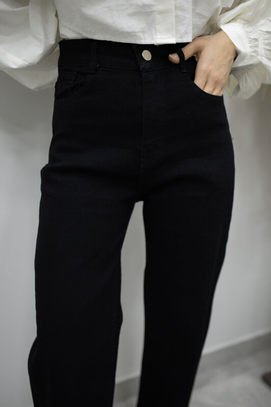 Likralı Cepli Kot Pantolon TSD260177 Siyah - Tesettür Dünyası (1)