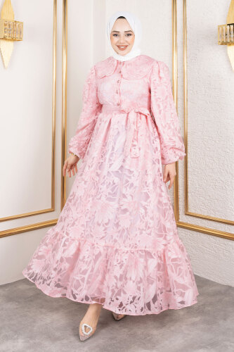 Lilyum Elbise TSD250182 Pembe - 3