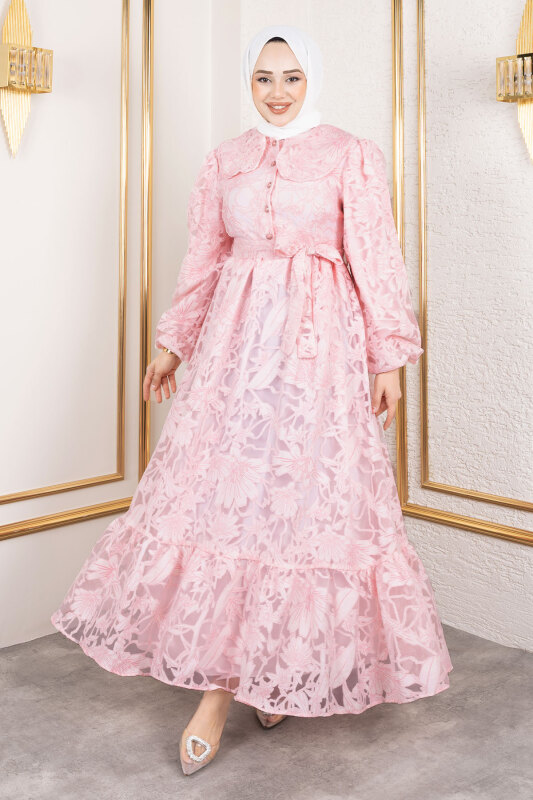Lilyum Elbise TSD250182 Pembe - 3