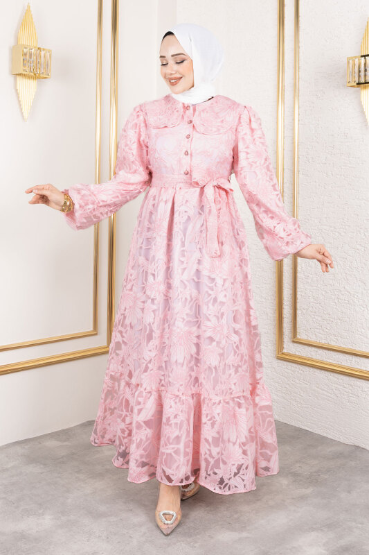 Lilyum Elbise TSD250182 Pembe - 4
