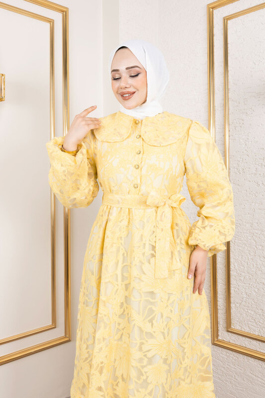 Lilyum Elbise TSD250182 Sarı - 2