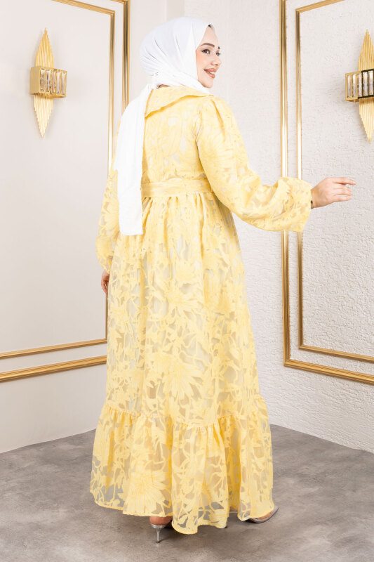 Lilyum Elbise TSD250182 Sarı - 5