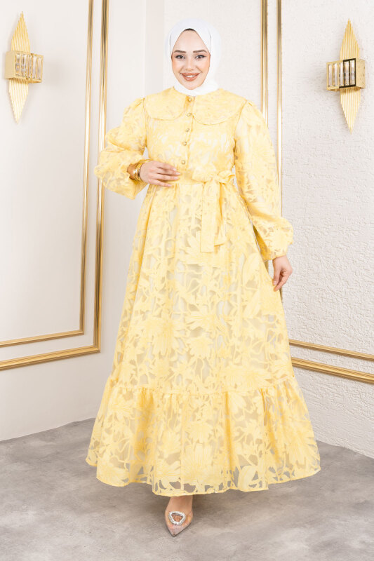 Lilyum Elbise TSD250182 Sarı - 3