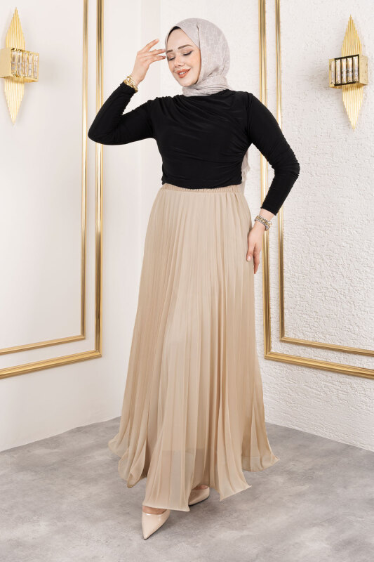 Lisa Volanlı Etek TSD250144 Bej - 3