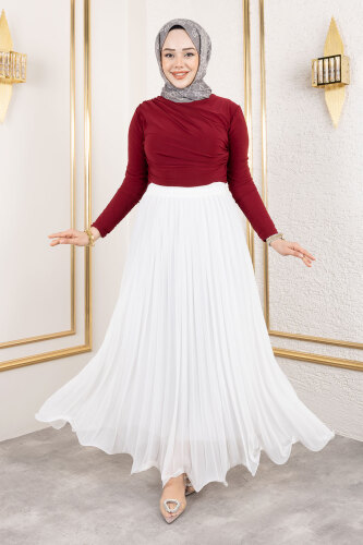 Lisa Volanlı Etek TSD250144 Beyaz 