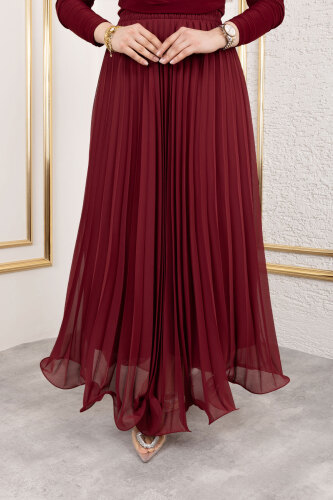 Lisa Volanlı Etek TSD250144 Bordo - 2