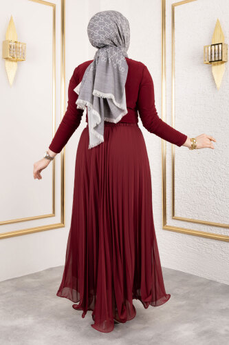 Lisa Volanlı Etek TSD250144 Bordo - 5