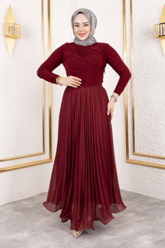 Lisa Volanlı Etek TSD250144 Bordo - 3