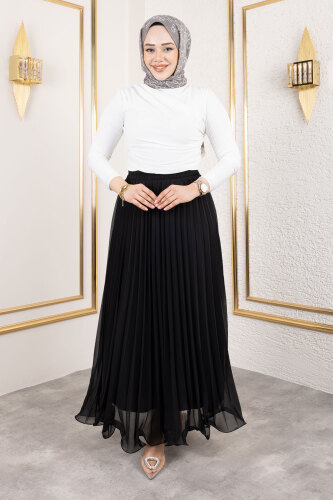 Lisa Volanlı Etek TSD250144 Siyah - 3