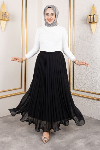 Lisa Volanlı Etek TSD250144 Siyah 