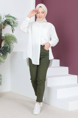 Mom Jean Pantolon TSD230531 Haki 