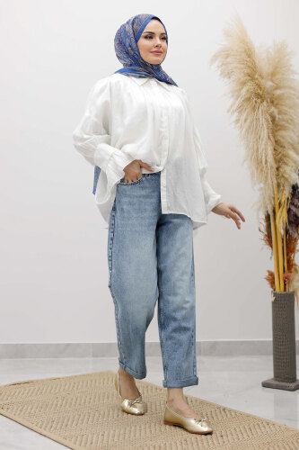 Mom Jean Pantolon TSD260123 Açık Mavi - 3