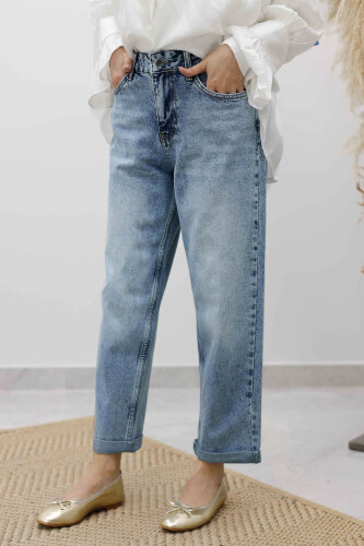 Mom Jean Pantolon TSD260123 Açık Mavi - 4