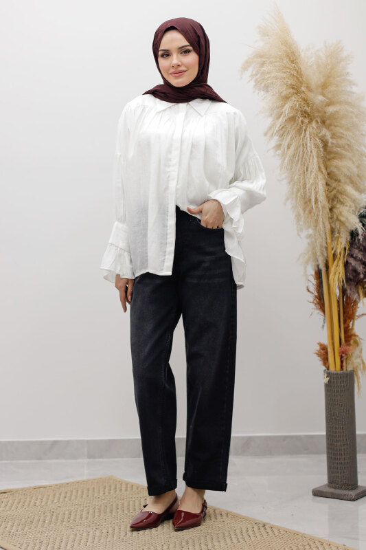 Mom Jean Pantolon TSD260123 Antrasit - TESETTÜR DÜNYASI