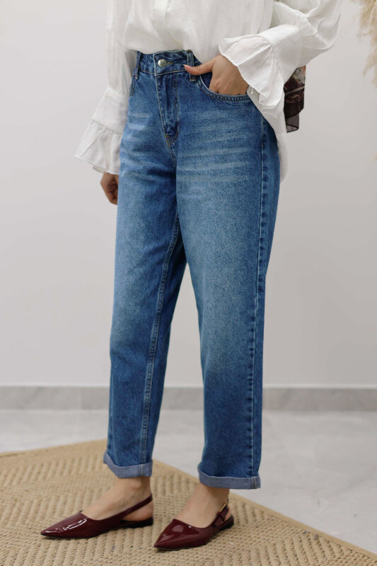 Mom Jean Pantolon TSD260123 Mavi - 4