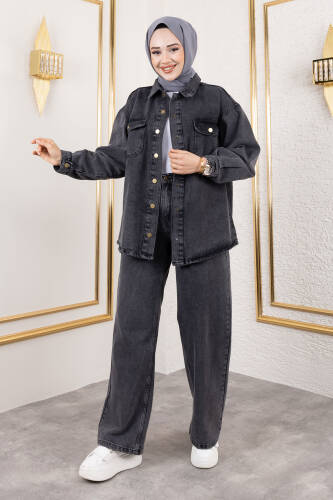 More Denim Takım TSD250101 Antrasit - Tesettür Dünyası