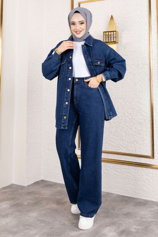 More Denim Takım TSD250101 Koyu Mavi - Tesettür Dünyası
