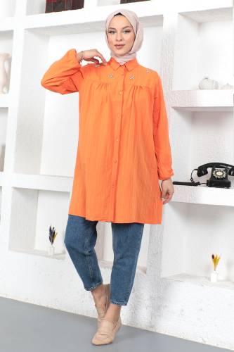 Omuzu Taşlı Tunik TSD230371 Turuncu 