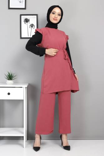 Omzu Fırfır Detaylı Takım TSD220520 Gül Kurusu 