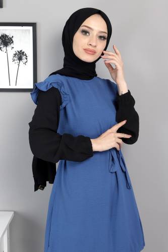 Omzu Fırfır Detaylı Takım TSD220520 İndigo - 2