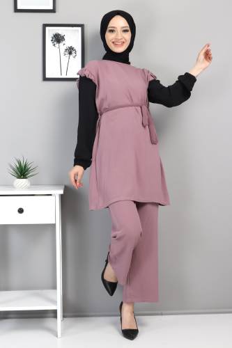 Omzu Fırfır Detaylı Takım TSD220520 Lila 