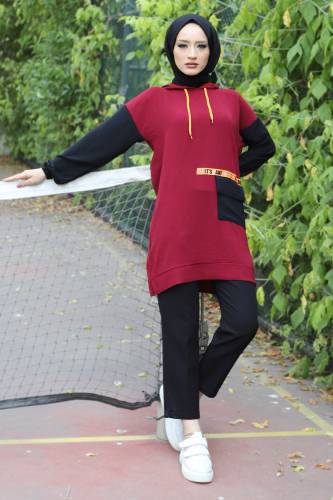 Önden Cepli Tunik TSD220528 Bordo 