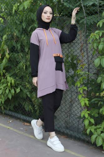 Önden Cepli Tunik TSD220528 Lila 