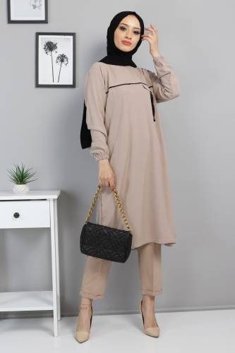 Önden Düğmeli Tunik TSD220518 Bej 
