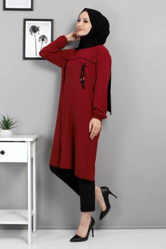 Önden Düğmeli Tunik TSD220518 Bordo 