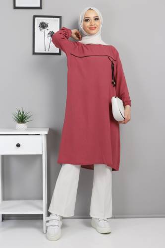 Önden Düğmeli Tunik TSD220518 Gül Kurusu 