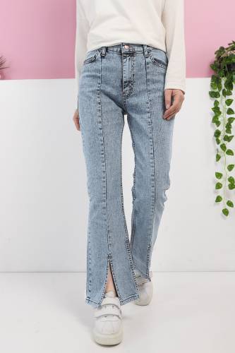 Önden Yırtmaçlı Kot Pantolon TSD220430 Açık Mavi - 2