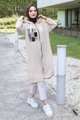 Önü Pul Detaylı Kap TSD220532 Bej 