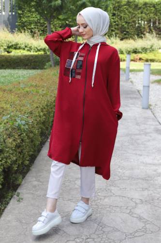 Önü Pul Detaylı Kap TSD220532 Bordo 